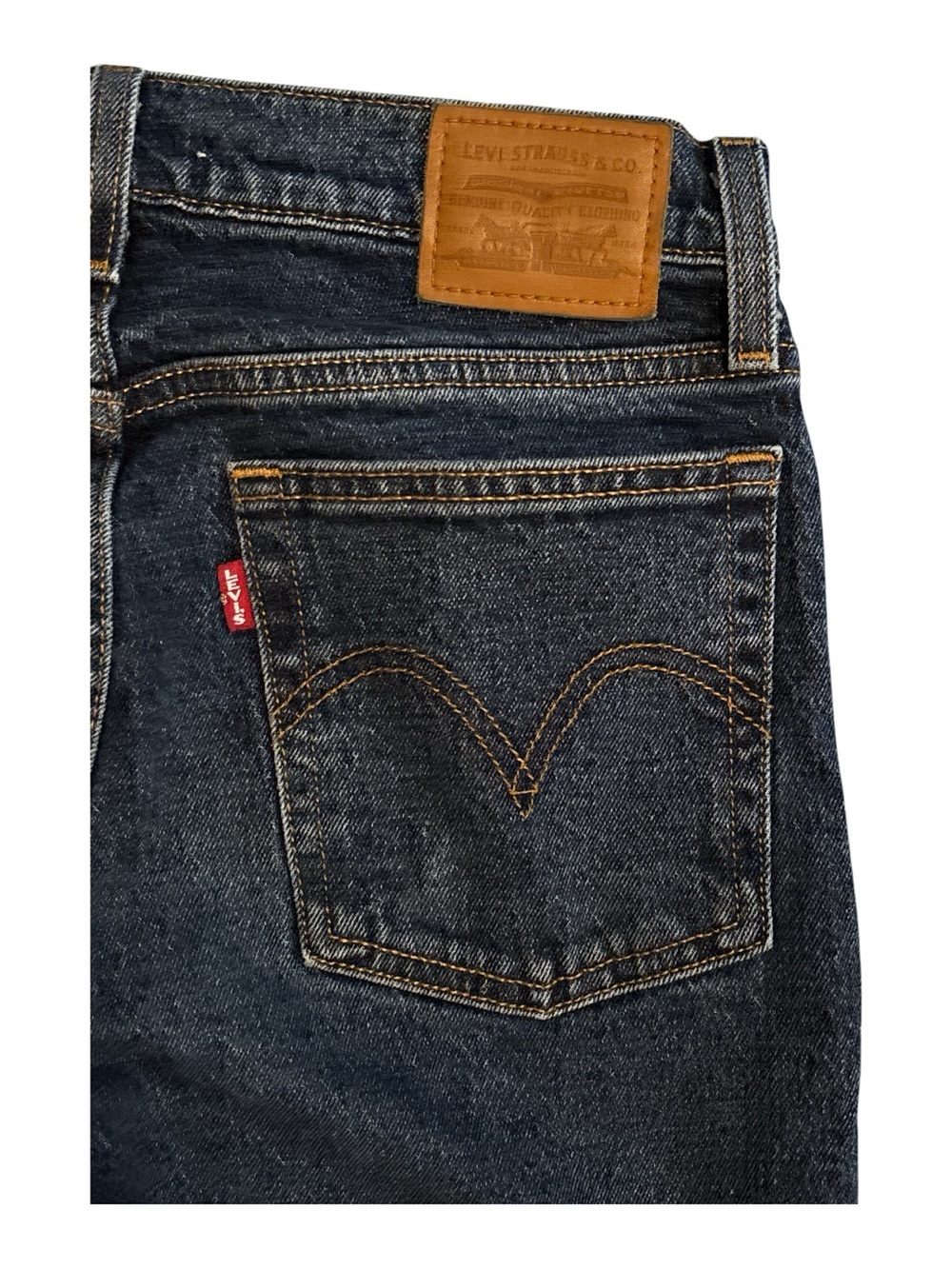 Levi’s Wedgie Bootcut Classic Dark Wash Women's Jeans Premium Big E Button Fly - Picture 11 of 16